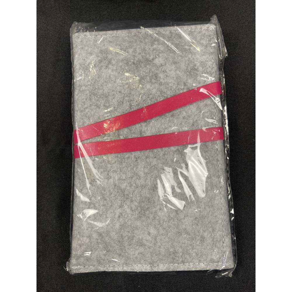 FREEALIVE Gray Felt Bible Book Cover Sleeve with Pink Elastic Closure B07VNB3YT1